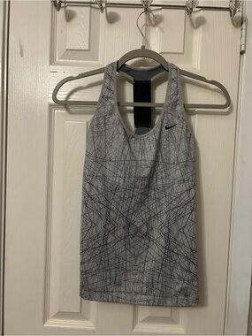 Nike Gray Geometric-Print Racerback Tank Top